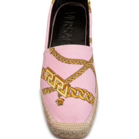 versace chain-print cotton espadrille loafers|Buy Versace Chain.